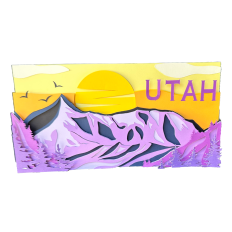 Mountain Layered Paper Art, Utah Layered Paper Art