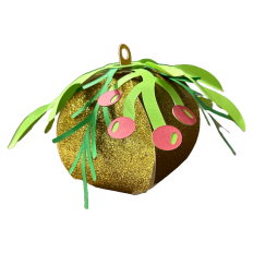 Bell 3D Paper Ornament with Greenery
