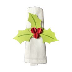 Holly and Berry Napkin Ring, Christmas Napkin Holder