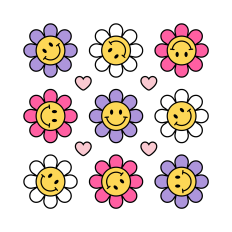 Retro Flowers SVG | Groovy SVG