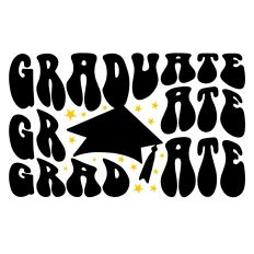 Retro Graduate Cap Word