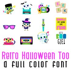 Retro Halloween Too Full Color Font
