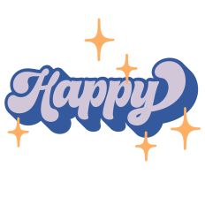 Happy - Retro Style Word of The Year