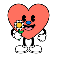 Retro Heart Mascot SVG | Valentine's Day SVG