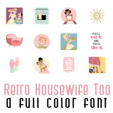 Retro Housewife Too Full Color Font