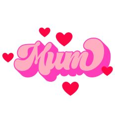 Mum - Retro Style Family Words