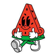 Retro Watermelon Mascot SVG | Summer SVG