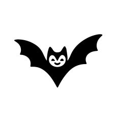Cute Smiling Bat Clipart – Kawaii Halloween Bat