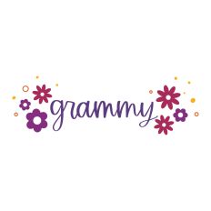 Grammy with Retro Flowers