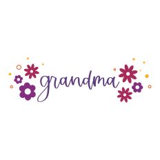 Grandma with Retro Flowers