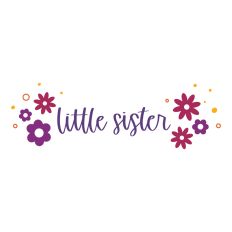 Little Sister with Retro Flowers