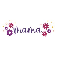 Mama with Retro Flowers