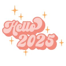 Retro Hello 2025 New Year Quote