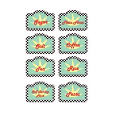 Retro 1950's Kitchen Labels