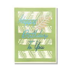 Retro Palm Birthday Card SVG Cut File