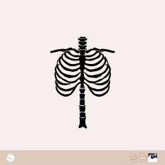 Spooky Skeleton Ribs Silhouette