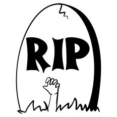 RIP Grave with Hand Halloween Design 