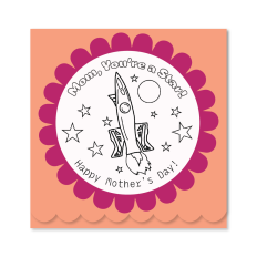 Color Your Own Card! | Rocket for Mother's Day | Mom You're a Star!