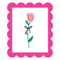 Rose Stamp with Scalloped Edges - Print and Cut