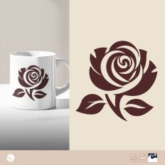 Rose with Leaves Cut File for Crafts and Decor