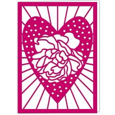 Rose Dot Heart Greetings Card