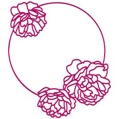Roses Wreath Circle Frame Border
