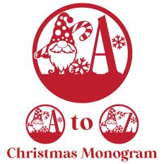 Round Christmas Monogram SVG Alphabet