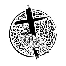 Round leopard print Cross Floral