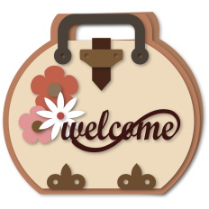 Round Travel Case Welcome Flowers