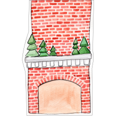 Watercolor Chimney Trees