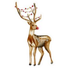 Rudy the Red-Nosed Reindeer Watercolor Christmas Joy Print and Cut