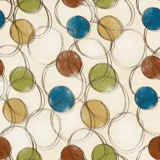 Circles red, yellow, green, teal printable background