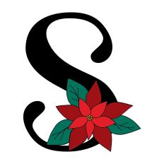 S Poinsettia Monogram