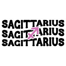 Sagittarius Horoscope Retro Wavy Word