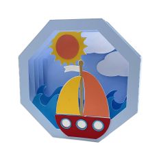 Sailboat Octagon Shadowbox Box Card