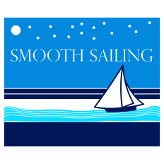 Nautical Sailboat with Waves and Starry Sky