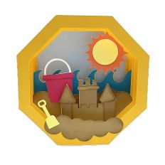 Sand Castle Octagon Shadowbox Box Card