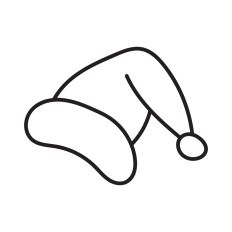 Christmas hat outline