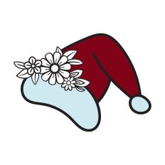 Floral Santa hat