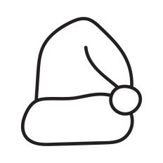 Christmas hat outline