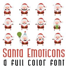 Santa Emoticons Full Color Font