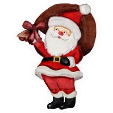 Santa with Watercolor Bag of Gifts Christmas Joy - Print and Cut