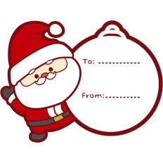 cute santa christmas tag