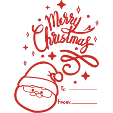 merry christmas santa card lineart