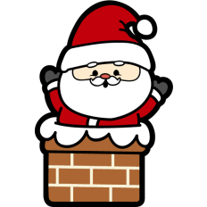 cute santa in a chimney