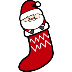cute santa in a christmas sock