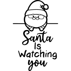 funny santa is watching you lineart