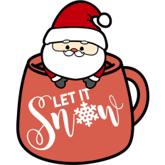cute santa claus in a mug