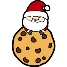 cute santa on a cookie
