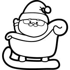 santa on a sleigh lineart
